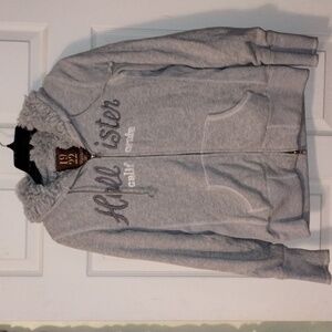 Hollister faux fur lined hoodie sz 1 (sm)